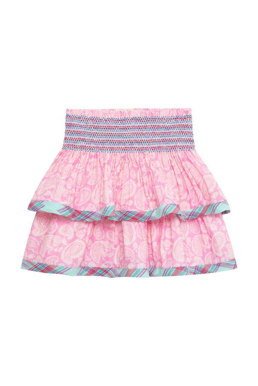 NEW PEEK AREN'T YOU CURIOUS girl's tiered pull-on skirt in muti-pink